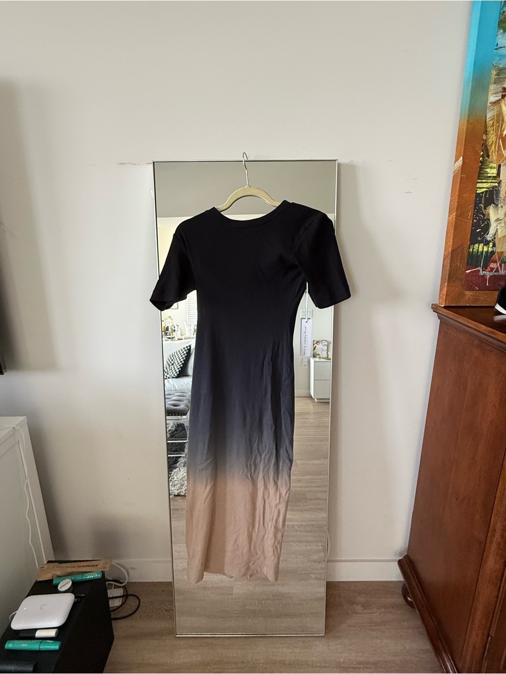 Young Fabulous & Broke Black-to-Tan Ombre Short-Sleeve Maxi Dress